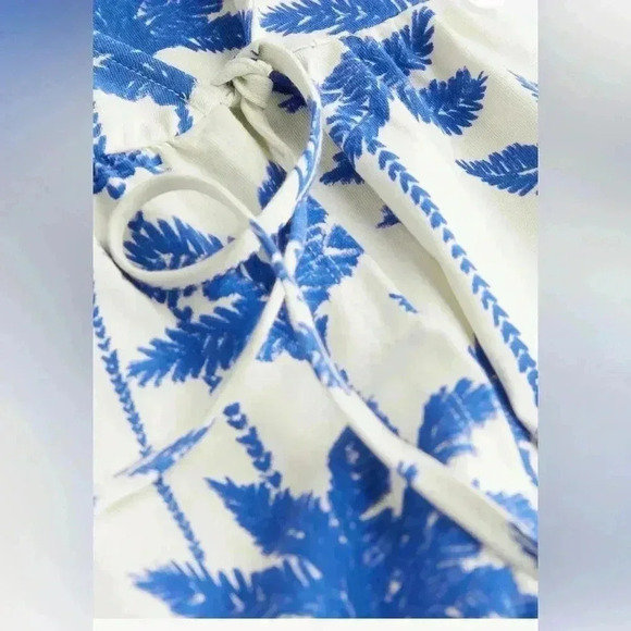 Cotton Jersey Wrap Dress in floral Print Size M, palm, vacation, casual E6 - Picture 2 of 10